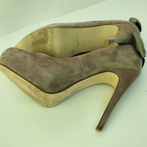 Dolce Vita Briar Suede Later Bow Taupe Hidden Platform Pumps Size 9 - Picture 5 of 6